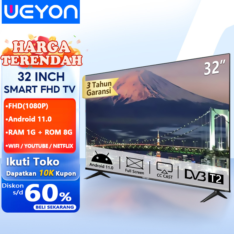 Weyon Sakura TV LED 32 inch Smart TV Digital Garansi 3 tahun Televisi