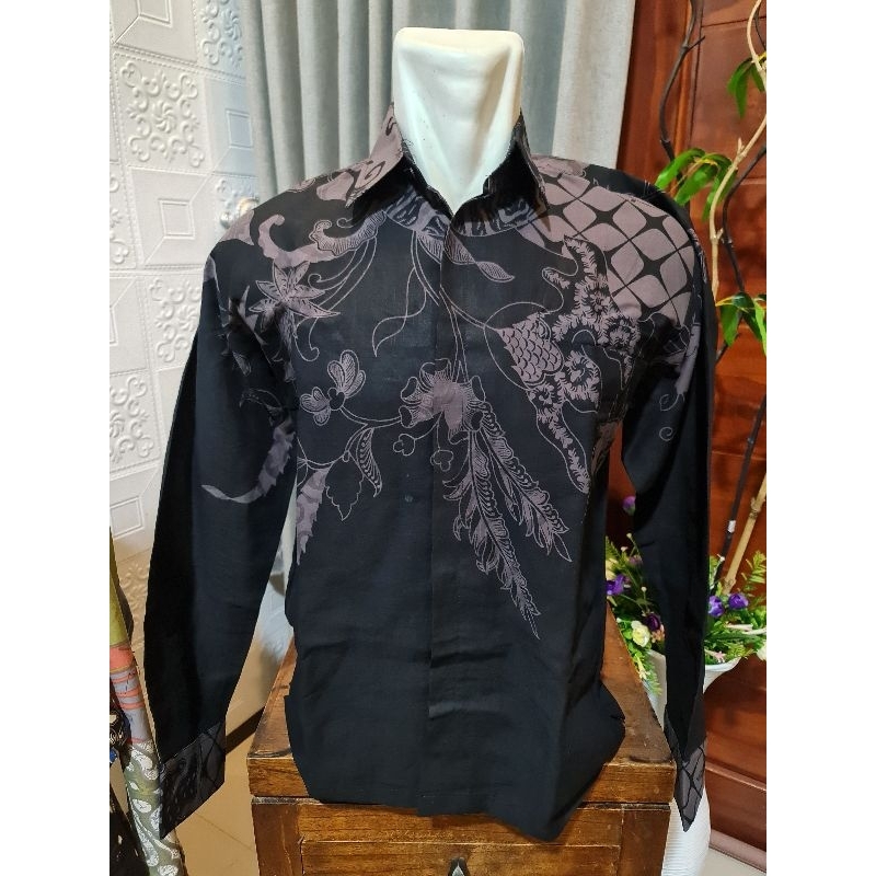 Baju Batik Pria Lengan Panjang Premium Lapis Furing Motif Kasturi Bahan Katun