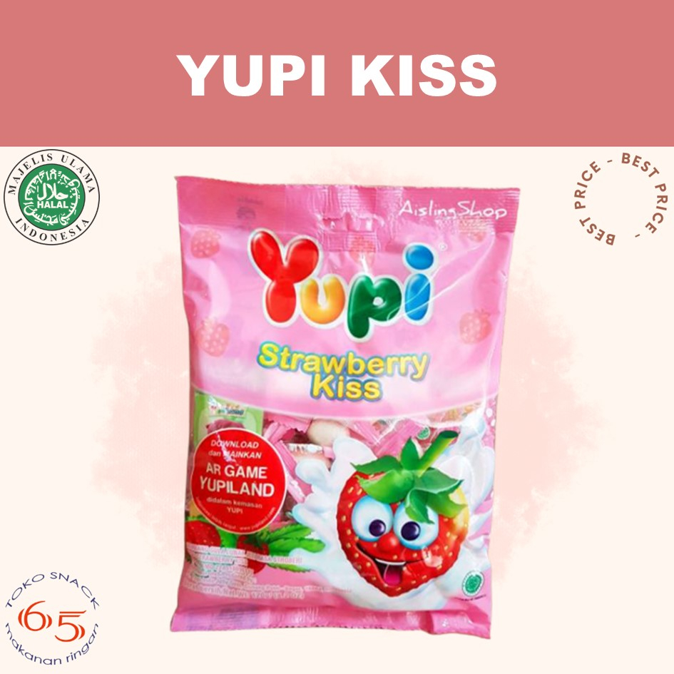 

yupi Strawberry KISS. permen gummy candies