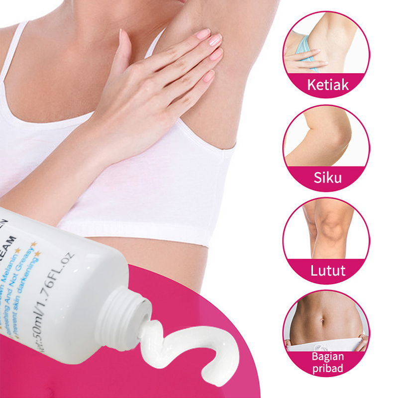 Whitening Cream Brighty glowing underarm Krim Pemutih Krim Pemutih Ketiak 60ml  Ringan Tidak Mengiritasi Mengurangi Melanin Memutihkan Kulit Seluruh Tubuh