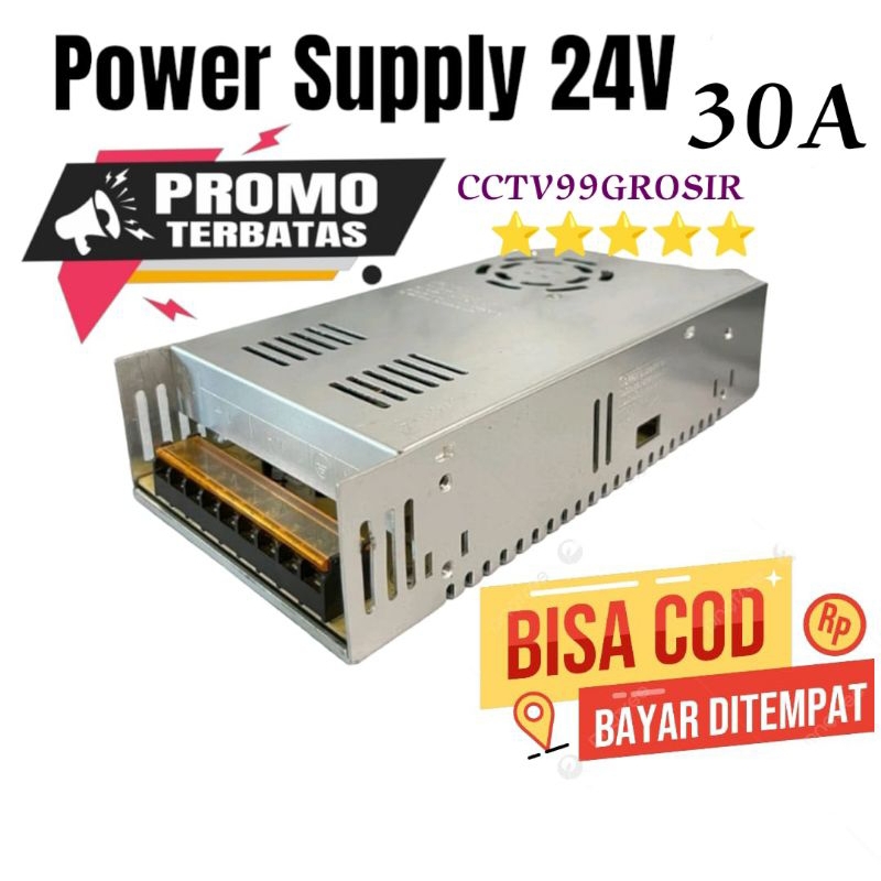 POWER SUPPLY ADAPTOR SWITCHING 24V 30A FAN TRAFO 24 VOLT 30 AMPERA FAN