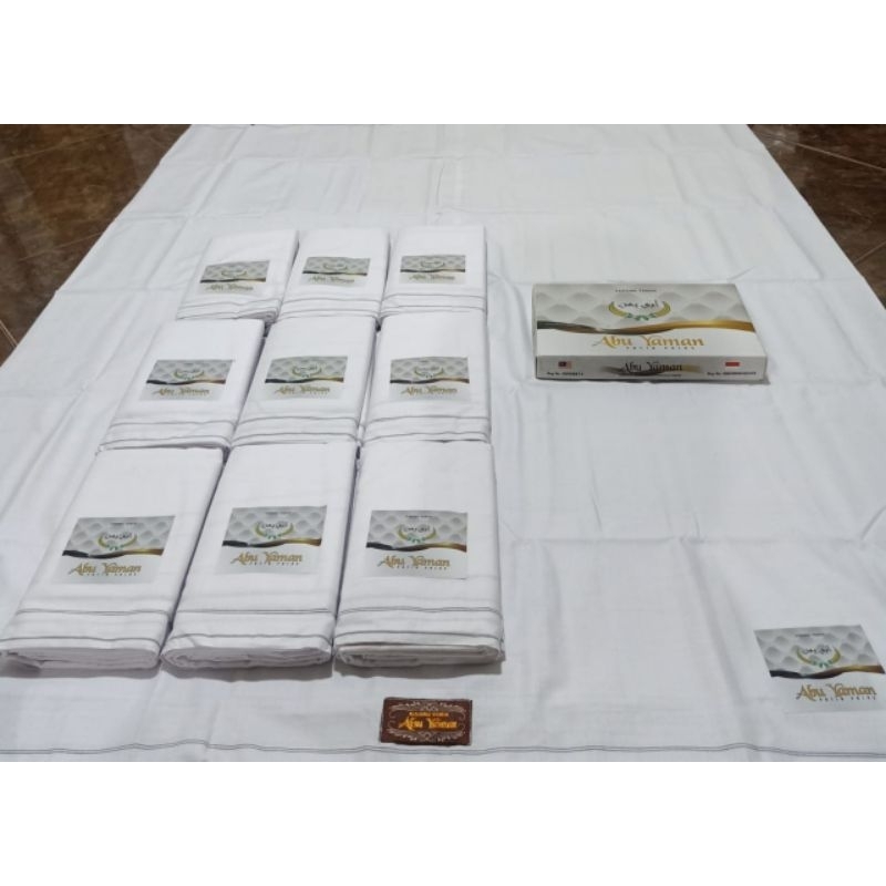 SARUNG ABU YAMAN PUTIH POLOS NON TUMPAL TERBARU