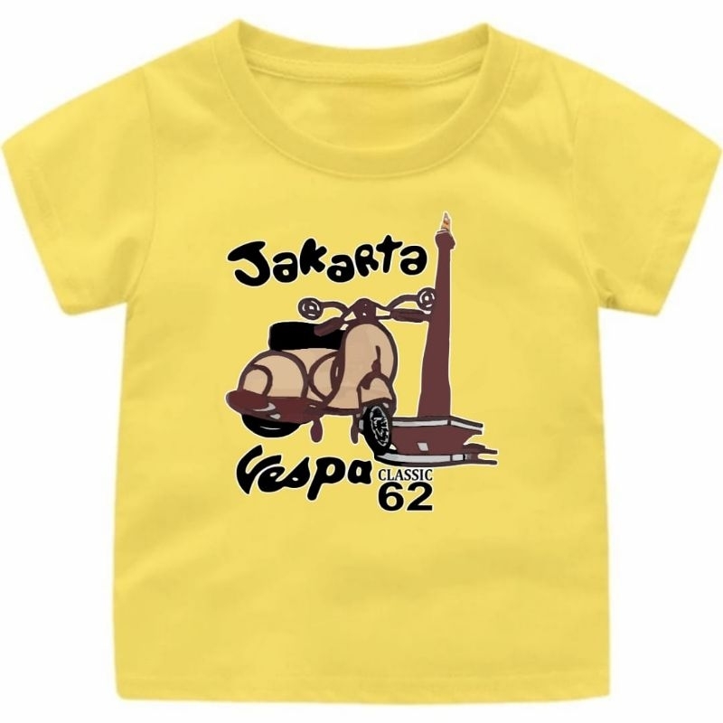 Baju kaos anak jakarta Vespa usia 1-12Tahun