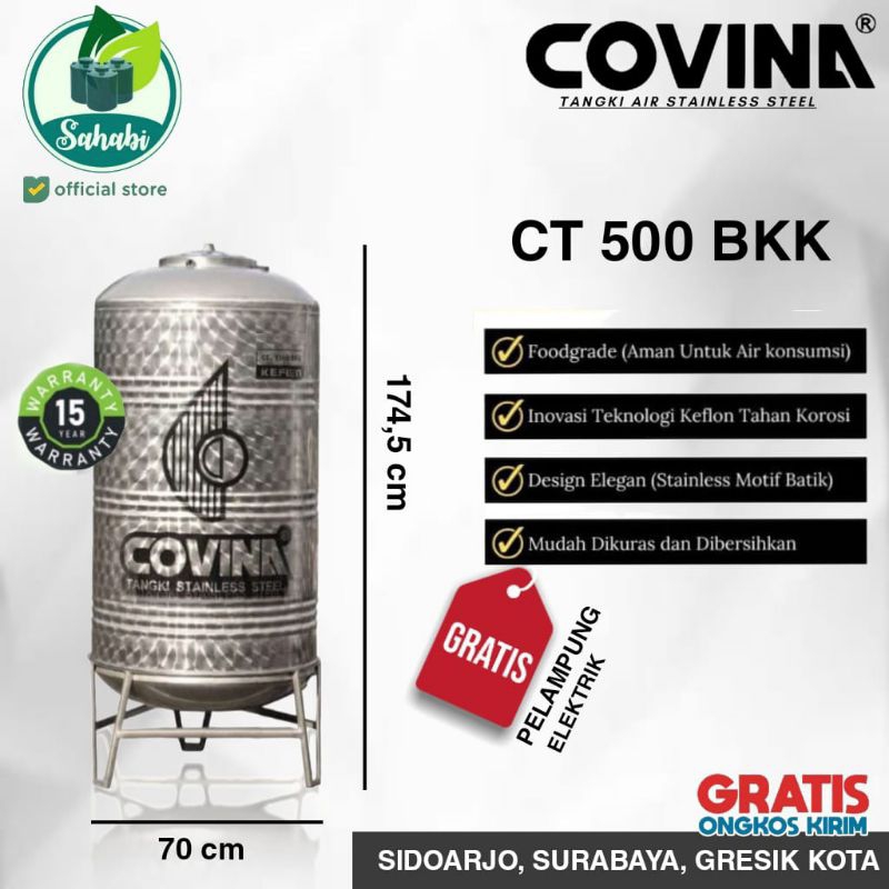 Tandon Air / Toren Air / Tangki Air Stainless COVINA 500 BKK