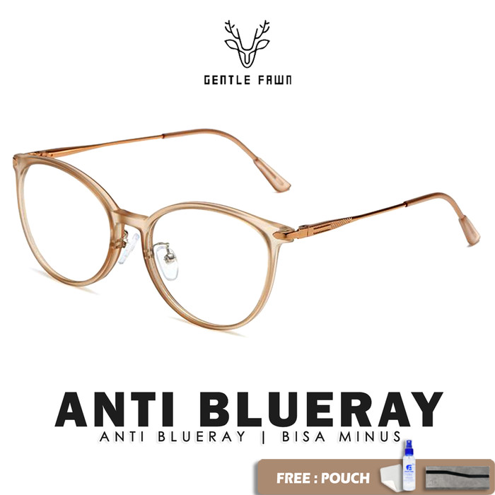 Gentle Fawn Kacamata AntiRadiasi Blueray Style Pria Wanita Fashion Simple Korean Keren Bentuk Oval B