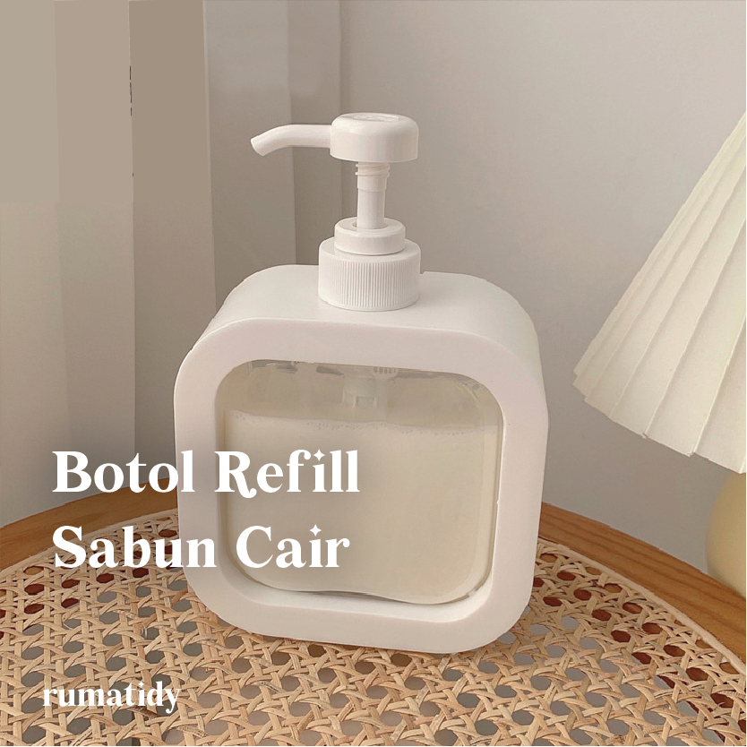 【RUMATIDY】Botol Sabun Refill Pump 300mL 500mL Sabun Cair Sabun Cuci Tangan Sabun Piring Estetik Minimalis Korea Tempat Sabun Transparan Dapur