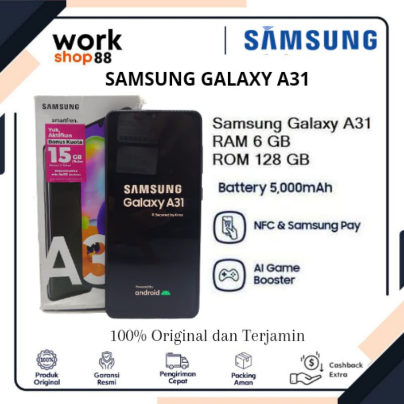 Second SAMSUNG Galaxy A31 5G (6GB/128GB) Fullset No Minus Ex Garansi Resmi