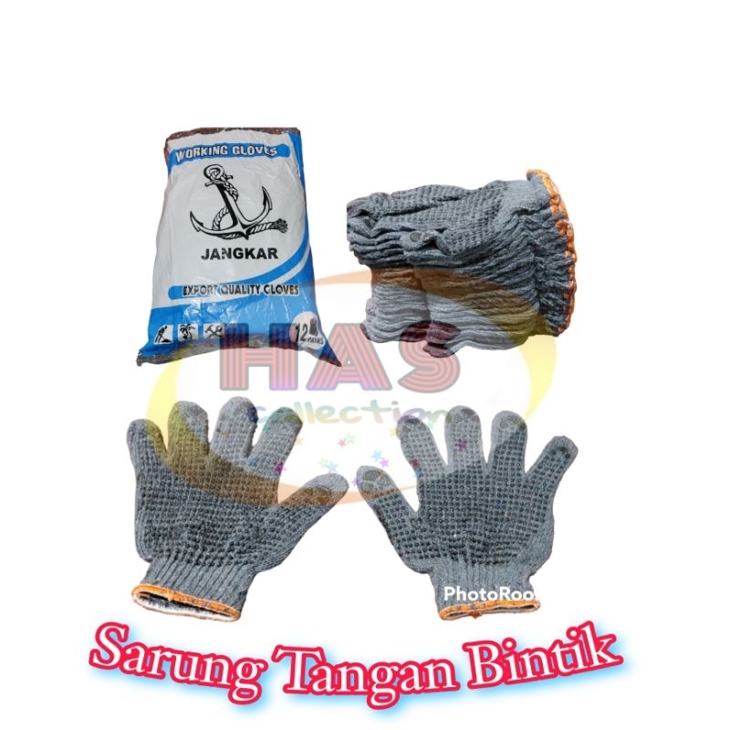 sarung tangan bintik warna  per 1 Lusin ( 12 pasang)