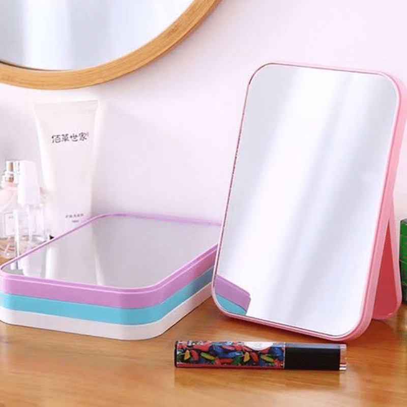 ANG CERMIN LIPAT PERSEGI PORTABLE / STANDING BEAUTY MIRROR KACA DUDUK UNTUK RIAS MAKEUP WAJAH / FOLDABLE VANITY MIRROR CERMIN MEJA