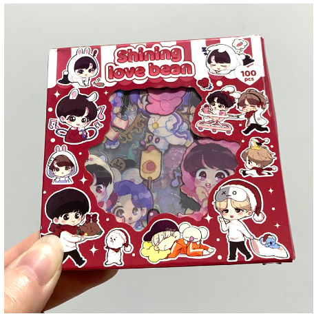 

Stiker BTS BT21 100 Lembar Box Tinytan Korea Waterproof