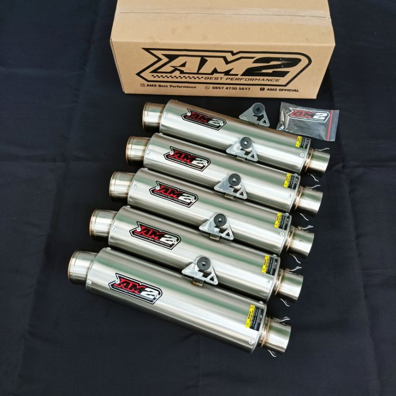 Silincer Knalpot Racing Original AM2 Best Performance P30 inlet 50mm Cb Gl Megapro Tiger model DC