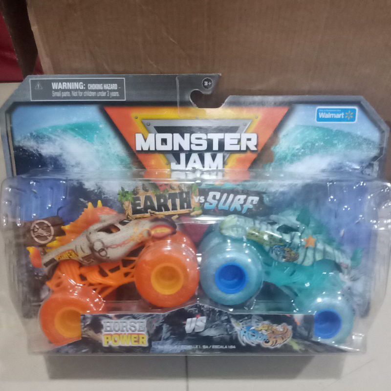 horse power vs aqua stallion monster jam earth vs surf