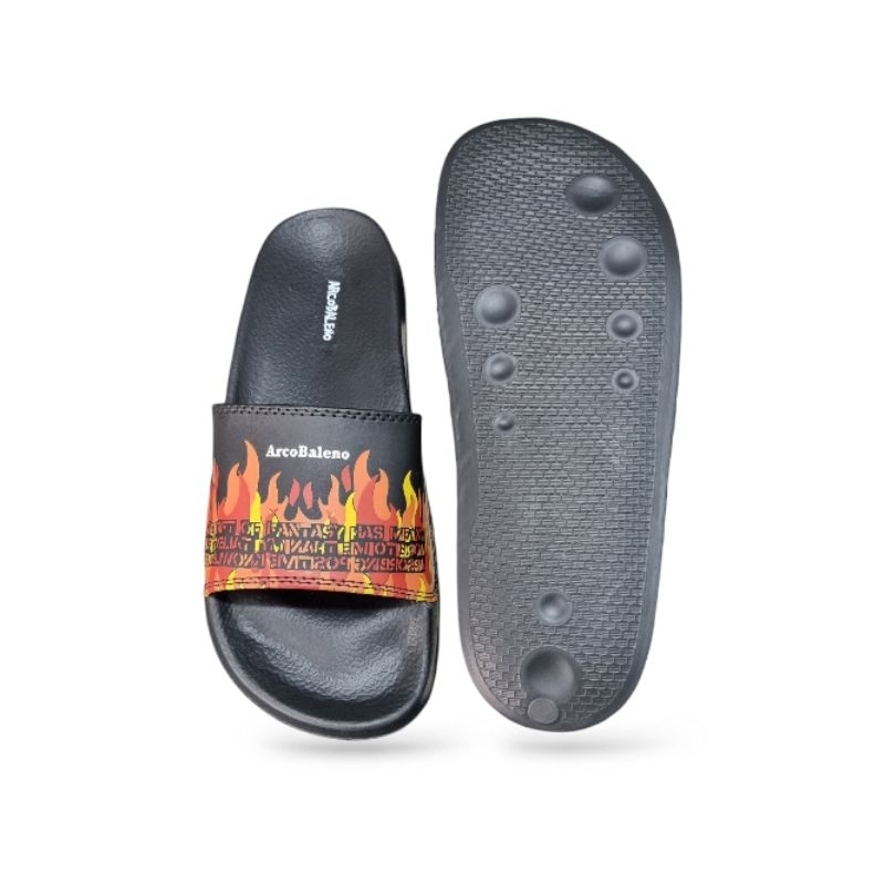 Sandal slop pria slip on sandal slide karet sendal selop