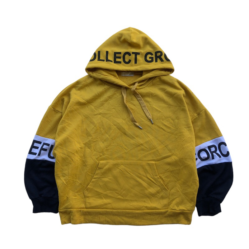 Jaket jumper jemper Hoodie oversize kuning lengan balon #trz152 original brand asli ori murah
