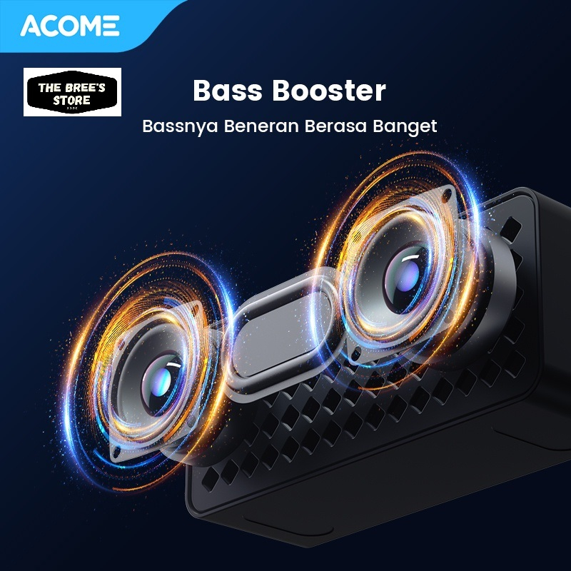 ACOME Super Bass Speaker Bluetooth 5.2 10W High Power 3 Playback Modes Garansi Resmi 1 Thn A16