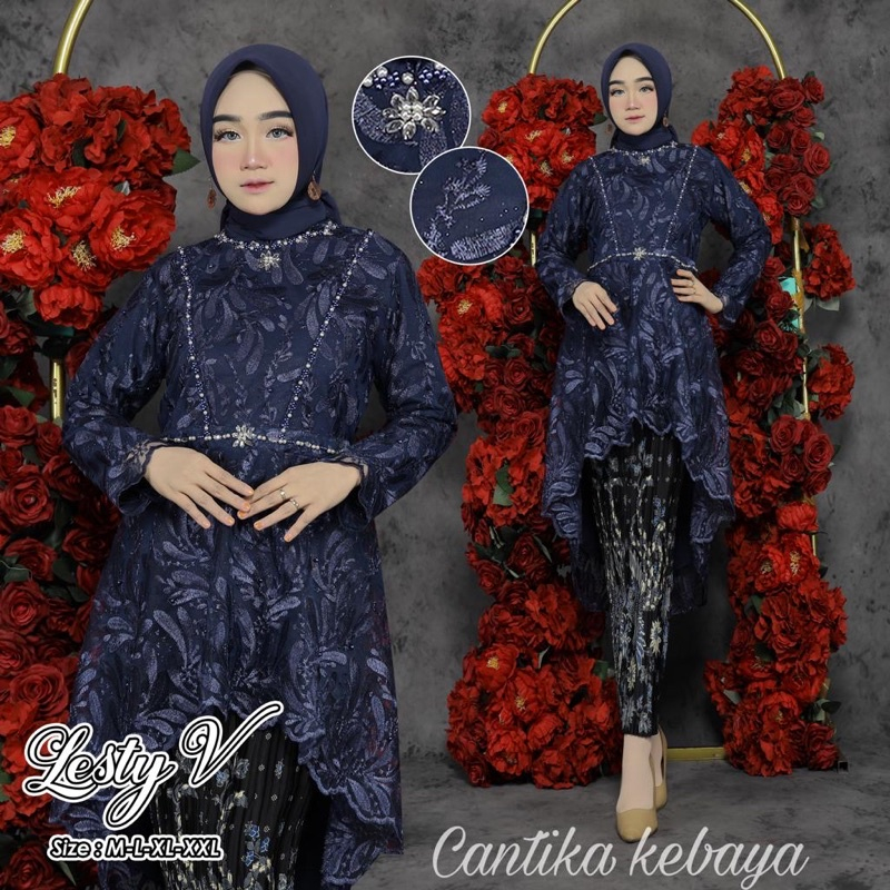 M.O- Kebaya Aurora Lesti vie/ Stelan Kebaya Wisuda Terbaru/ Kebaya Kondangan / Kebaya Modern/ Kebaya
