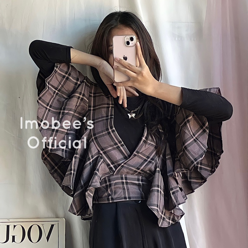 NABIL KOREAN TOP // VEST RUFFLE KOREA TARTAN // ROMPI KOREA VIRAL IKAT PITA KOTAK // VEST YURA