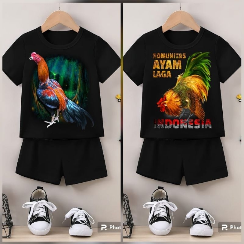 SETELAN ANAK PREMIUM AYAM BANGKOK | BAJU ANAK CEWEK COWOK | BAJU ANAK MURAH | BAJU ANAK LUCU | SETEL
