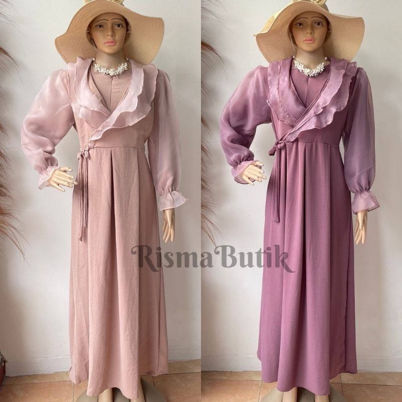 Dress Organza Busui Wanita Kondangan Pesta Terbaru