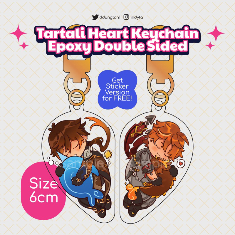 Genshin Impact Childe/Zhongli Epoxy Keychain