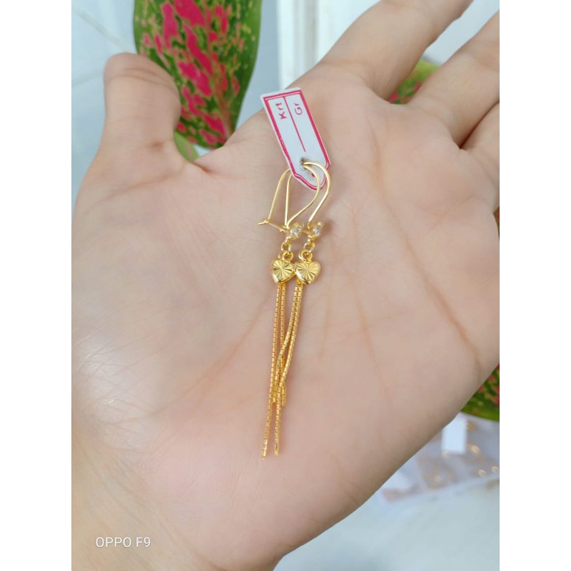 anting bahan perak lapis emas 22karat