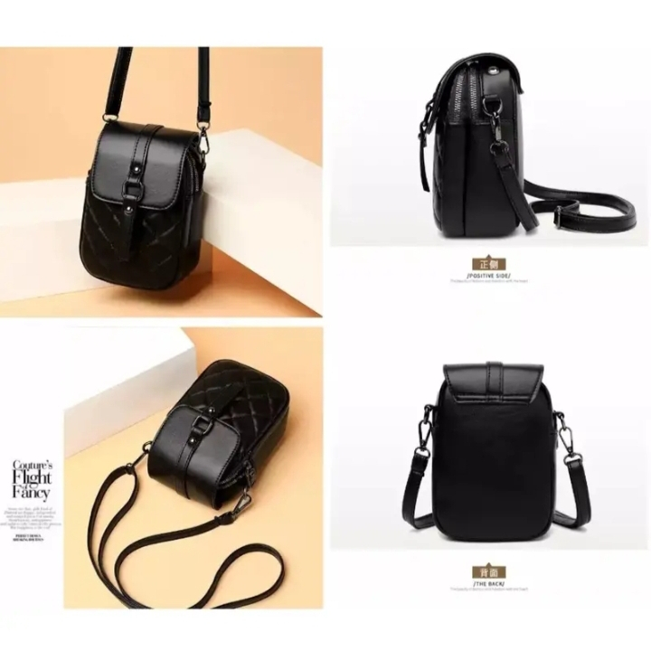 daeybags_store Tas Selempang Wanita T106 Tas HandPhone tas Fashion Korea Import tas bordir depan tutup lidah trend 2023