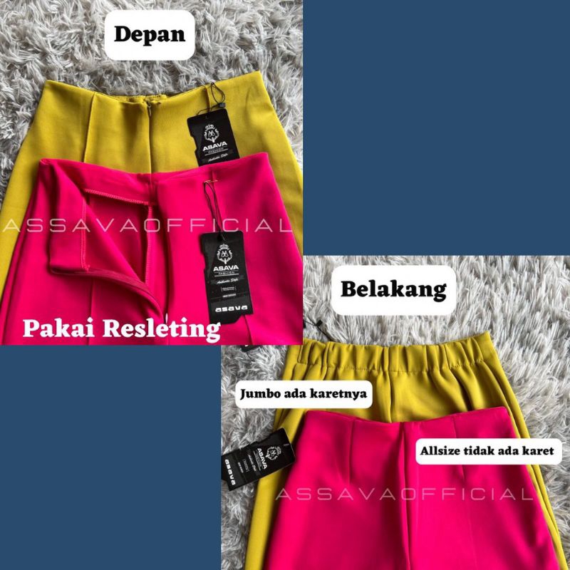 Celana Wanita Wide Leg Cutbray Basic Pants Scuba