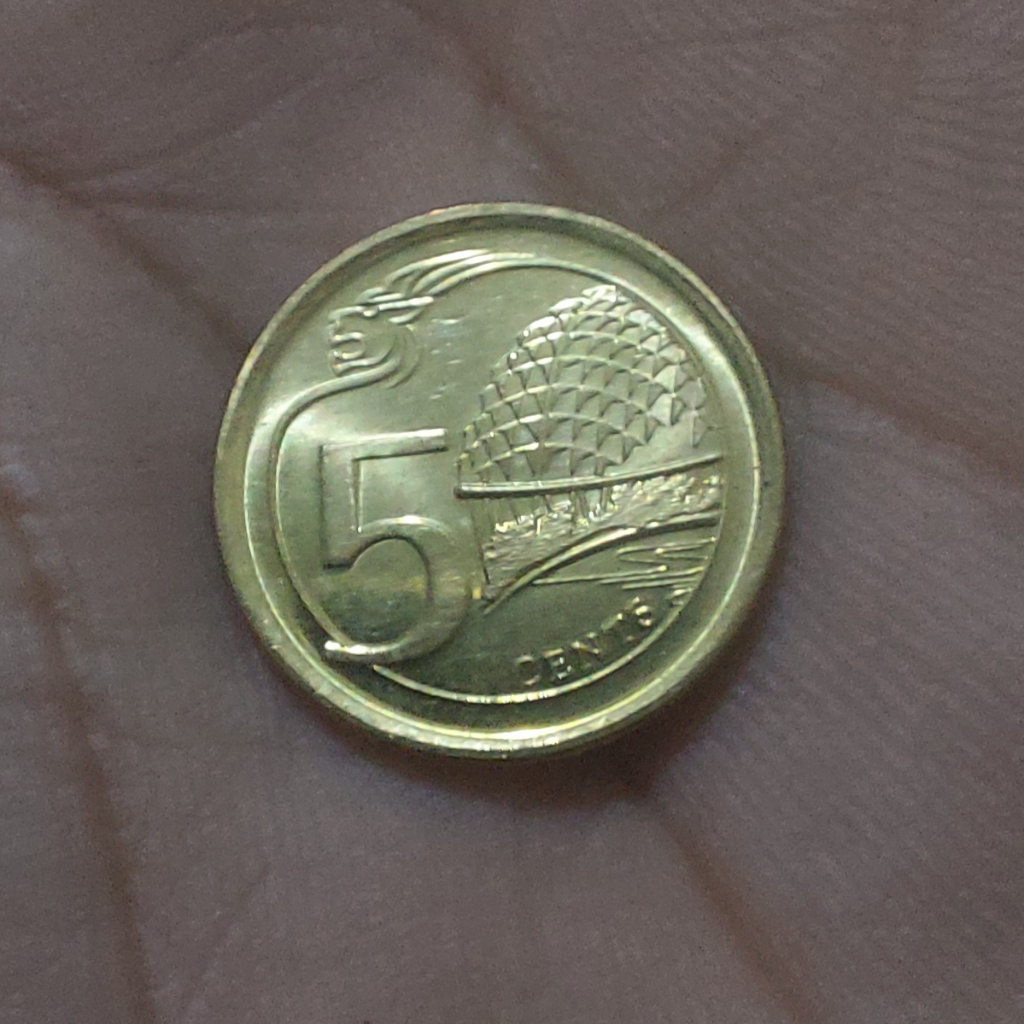 Uang Koin Singapura 5 Cent - Singapore