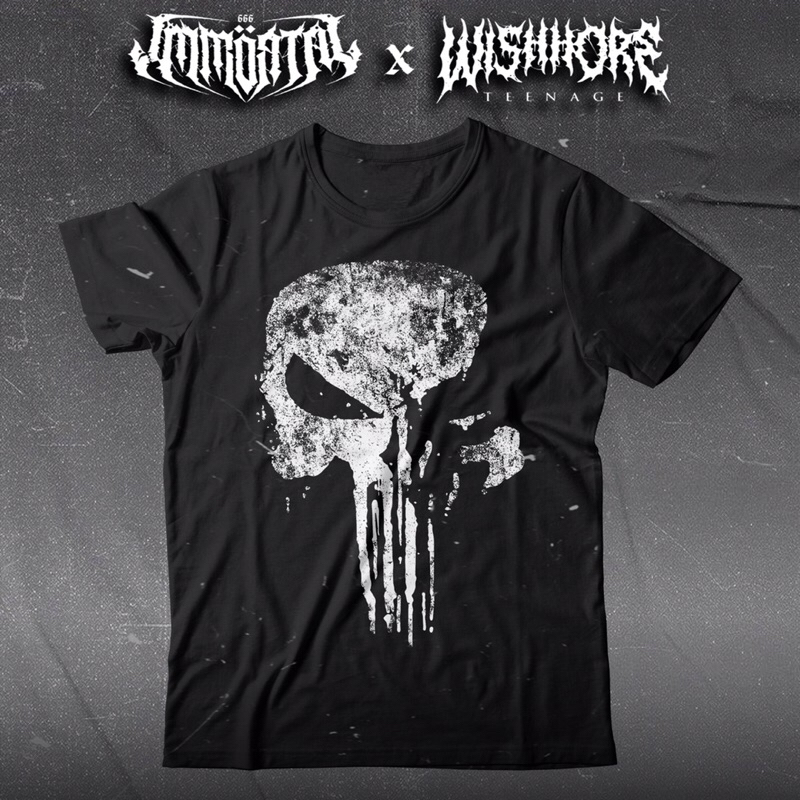 PUNISHER SKULL LOGO OUTFIT KAOS TENGKORAK // KAOS SKULL // BAJU TENGKORAK