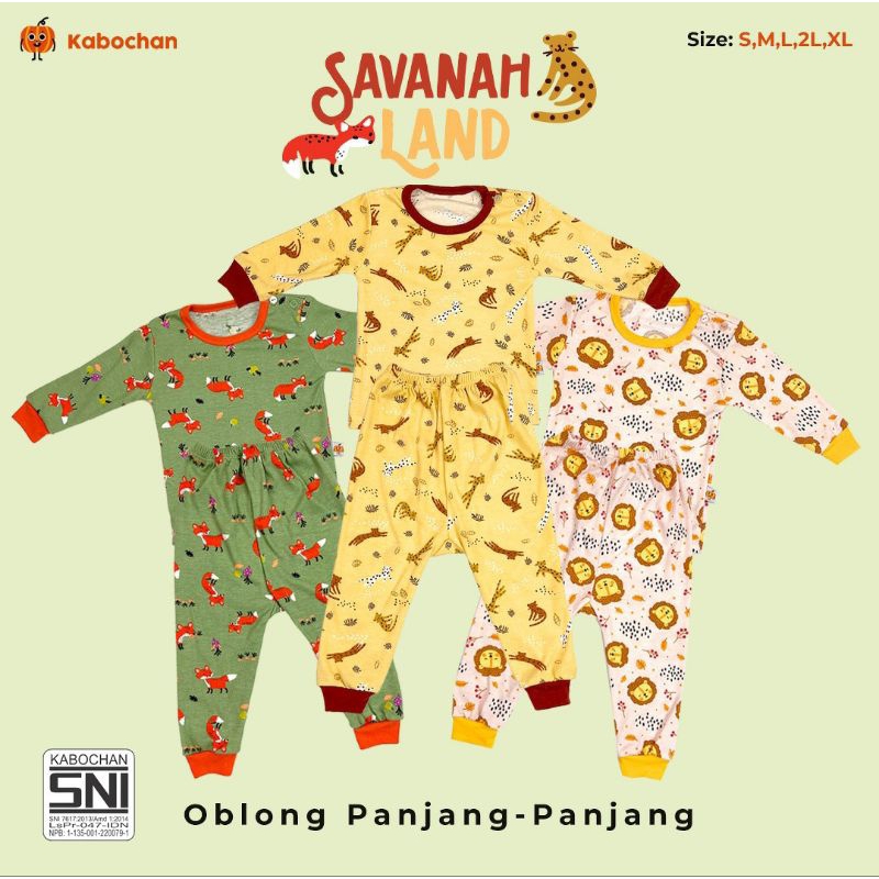 3pc- piyama kabochan motif ocean melody,little journey, wildland story series / setelan panjang bayi &amp; anak motif lion king terbaru dari kabochan little journey wildland story series