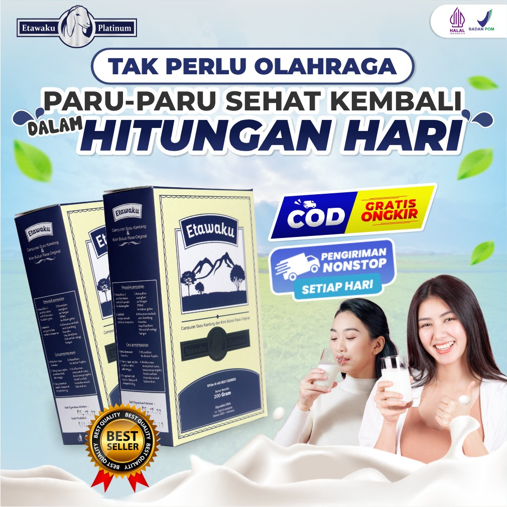 

Etawaku Platinum 3x Atasi Masalah Pernapasan - Susu Kambing Provit Etawa Tingkatkan Daya Tahan & Imunitas Tubuh Jaga Kesehatan Kepadatan Tulang Kuatkan Penambah Kalsium Tulang Menguatkan Persendian Isi 200gram