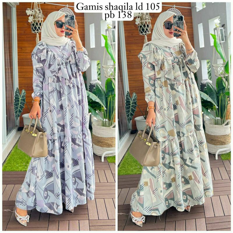 Ranti Maxy, GAMIS WANITA MUSLIM CANTIK MODIS FIT XL LD 104 BAHAN SHAKILA IMPORT ZIPPER BUSUI TERMURAH TERLARIS OOTD KEKINIAN