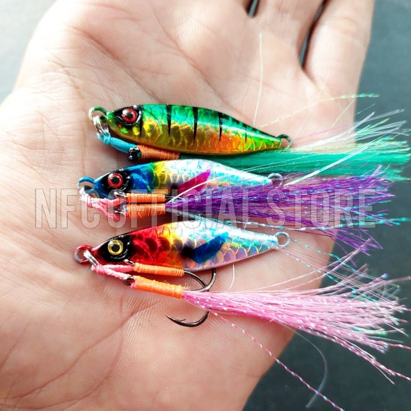 Micro Jig 10 gram dengan Double Assist Hook SIAP PAKAI