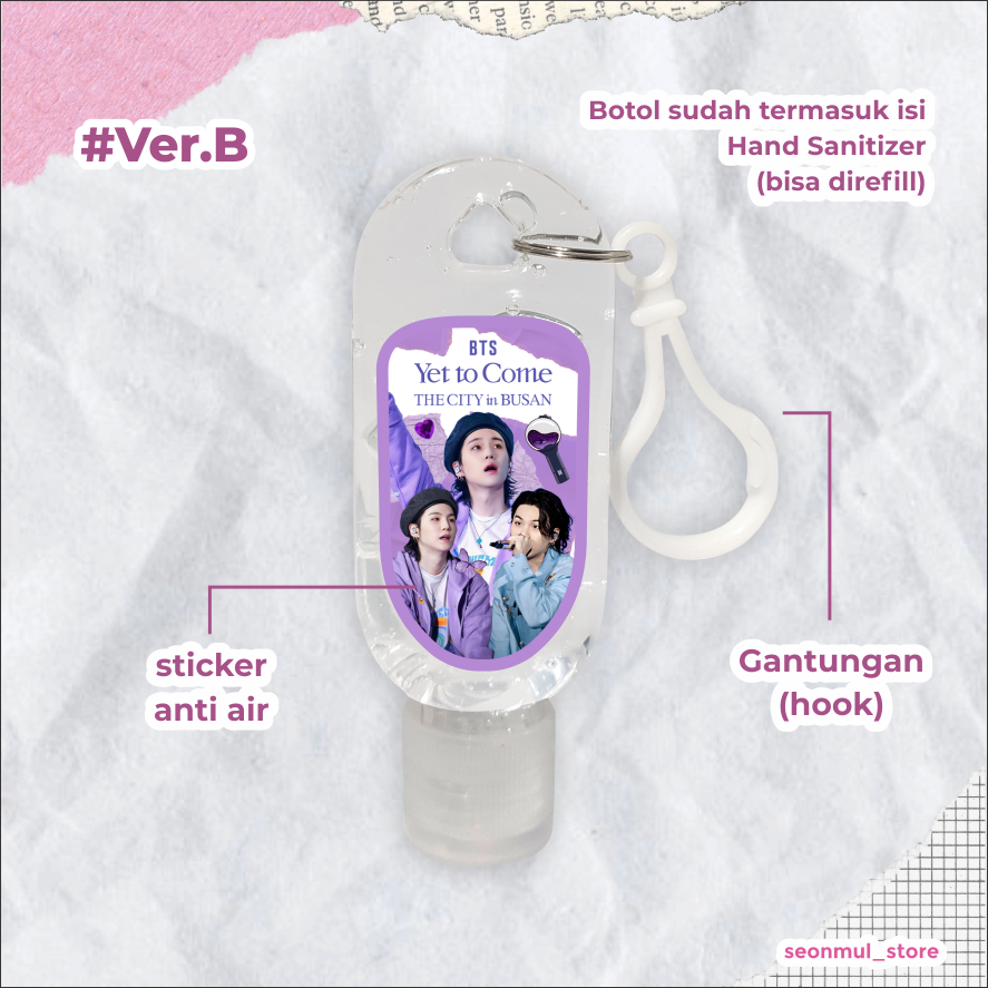 HAND SANITIZER KPOP BTS SUGA / HAND SANITIZER GEL BTS SUGA 30 ml