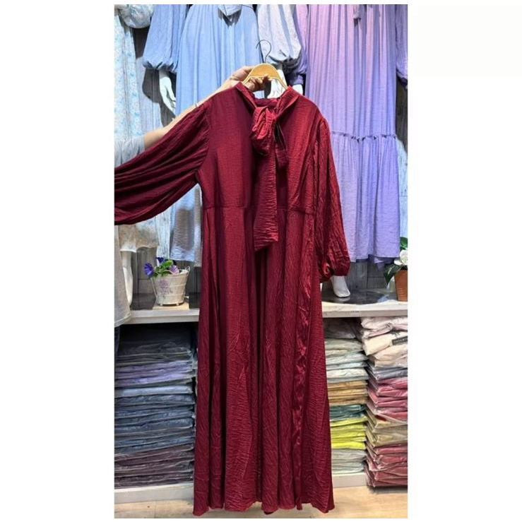 CASANDRA DRESS PREMIUM BAHAN POLO LINEN / Gamis Kondangan BAJU DEWASA MURAH TERBARU 2023 Busui Friendly