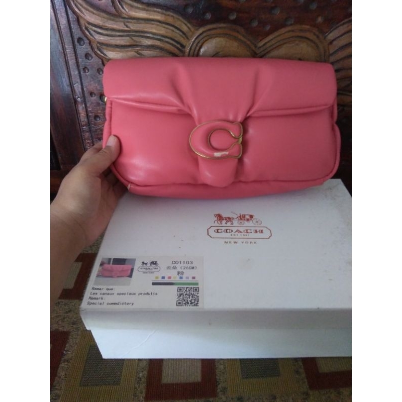 PRELOVED TAS COACH PREMIUM HANDBAG PINK WITH DUSTBAG ♥️