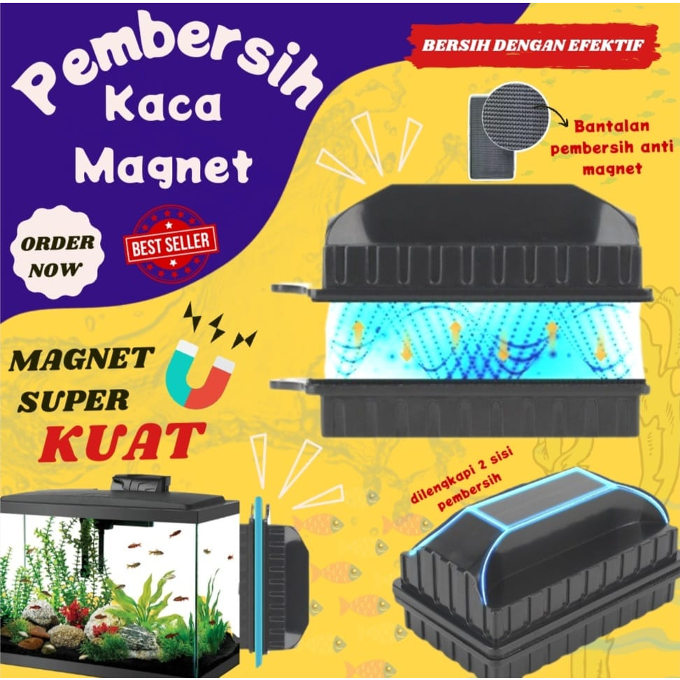 Pembersih Kaca Magnetic Magnet Brush SMALL KECIL Aquarium Aquascape Murah