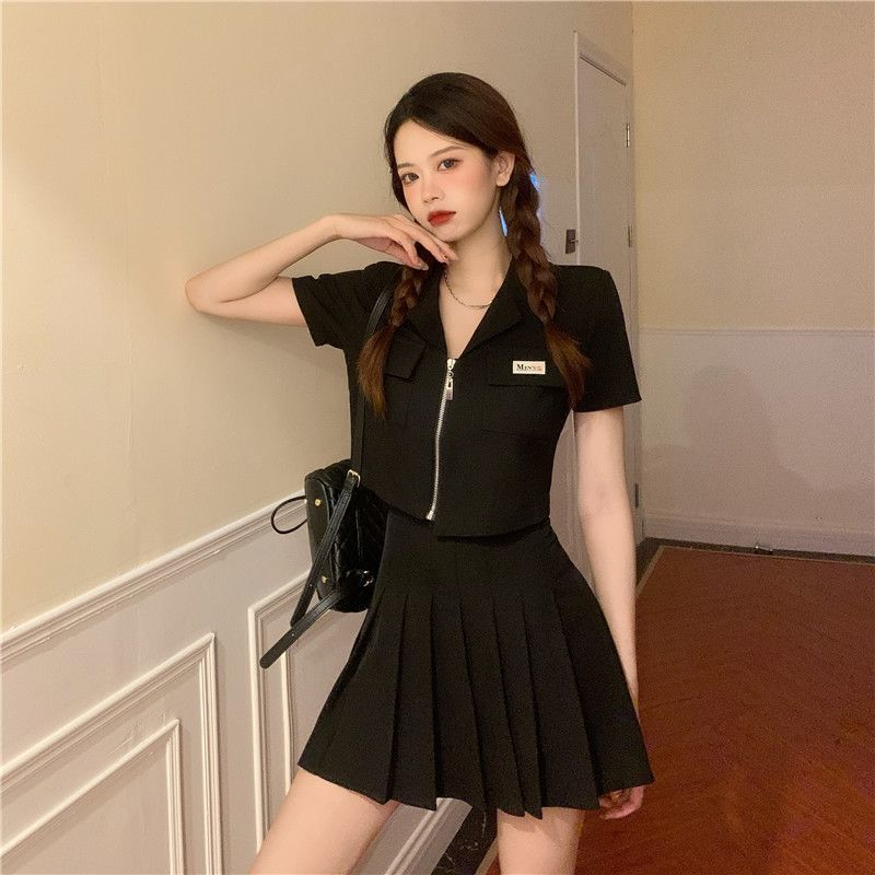 Mini Rok Pendek Wanita Lipit Polos Korea Oversize Mini Skirt