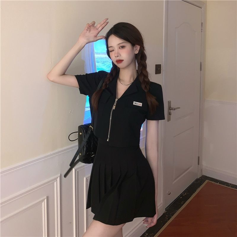 Mini Rok Pendek Wanita Lipit Polos Korea Oversize Mini Skirt