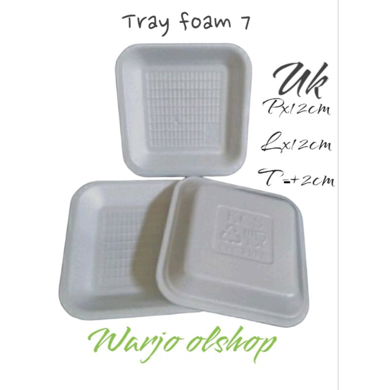 Betterbuys.Co Styrofoam Uk 07 ,Foam Tray Makanan..Uk 7 1Bal Isi 250 Cocok Untuk Buah Buahan ,Ikan