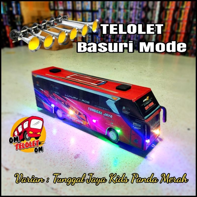 Miniatur Bus Telolet Basuri Tunggal Jaya Full Lampu