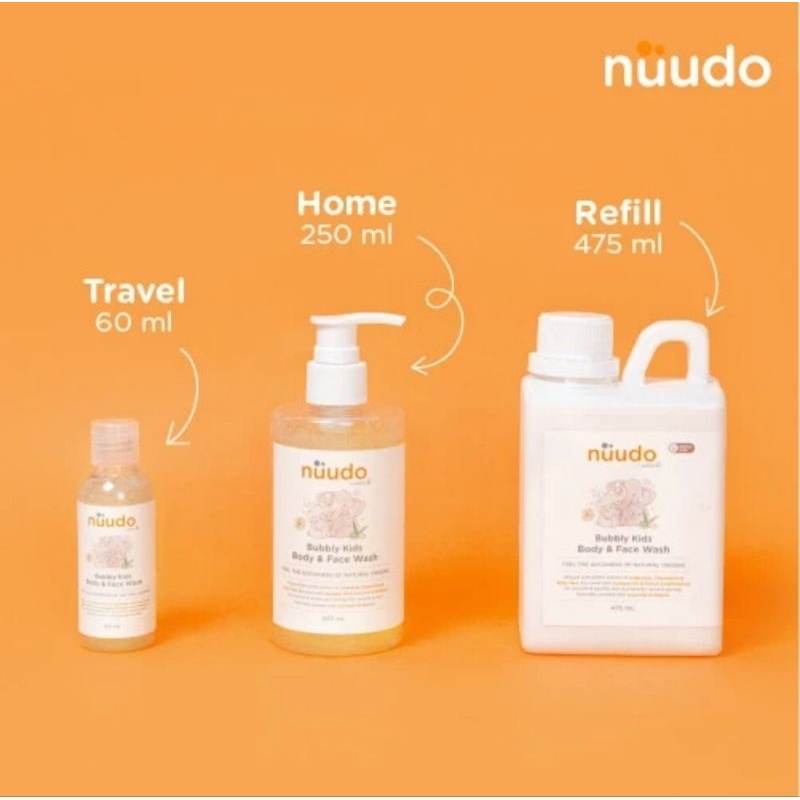 Nuudo Bubbly Travel Size Kids Body To Face Wash 60 ml - Sabun Anak