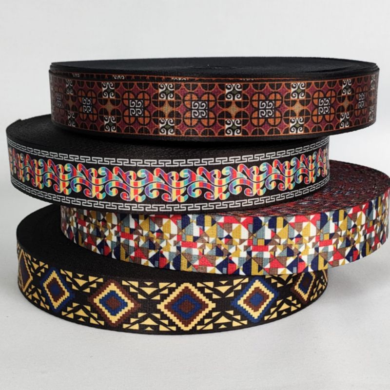 1 Rol Webbing Polykatun Motif #2 3,8cm