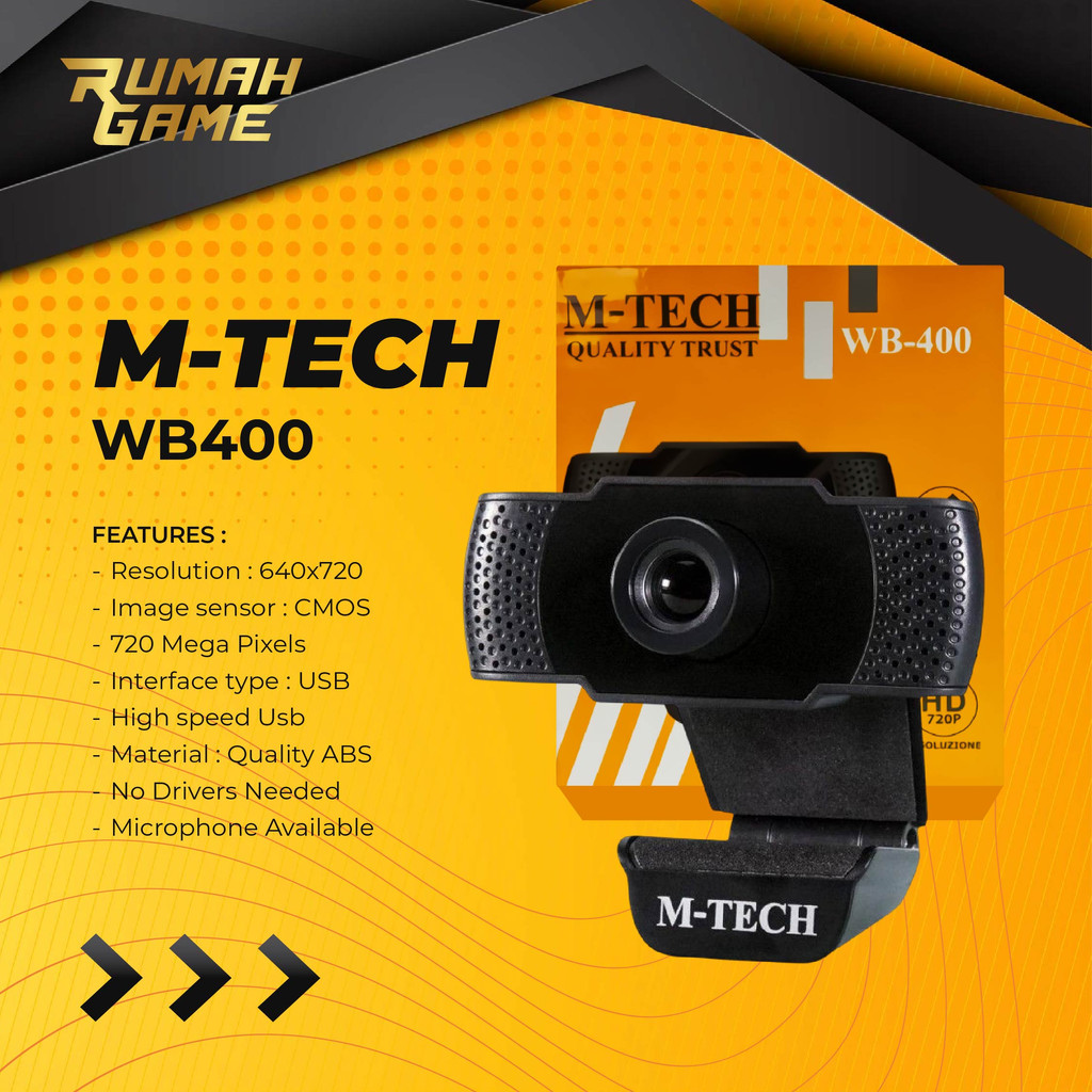Webcam Mtech WB400 720P with Built in Microphone
