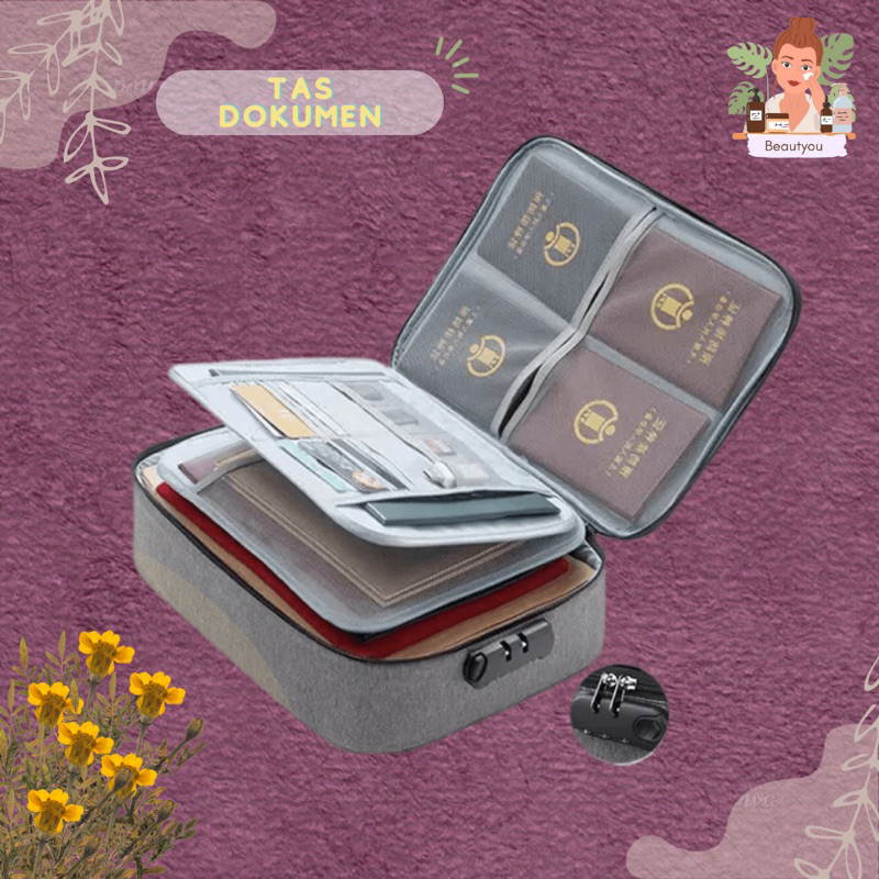 TAS DOKUMEN / Tas Dokumen Anti Air Password / storage box / Travel Bag / Penyimpanan Dokumen File Pe