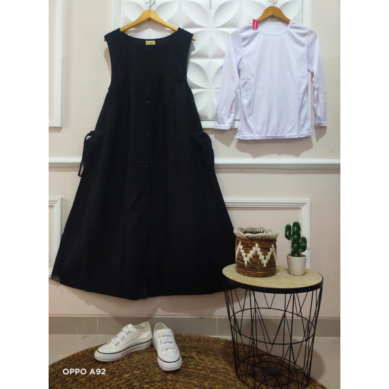 GAMIS SET OVERAL WANITA HITS KENIAN LINEN // OVERAL PLUS INNER