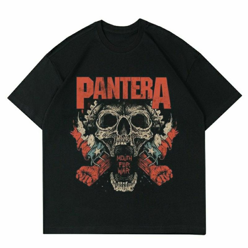BAJU BAND PANTERA "MDUTH FDR WAR" | T-SHIRT BAND PANTERA BLACK | KAOS BAND PANTERA | BAJU KAOS PRIA 
