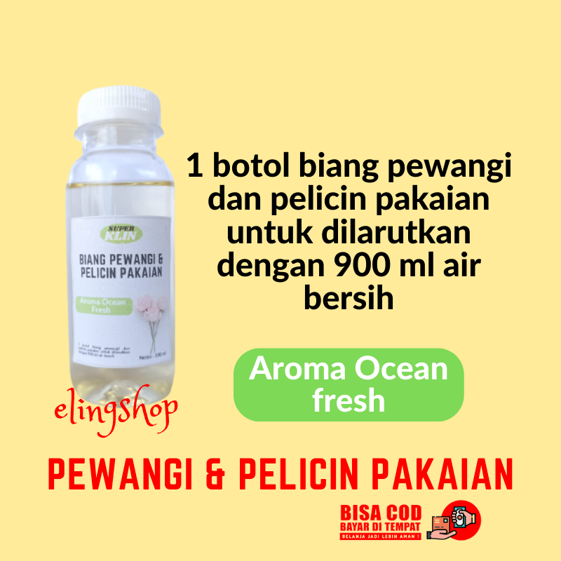 Biang Bibit Pewangi Pelicin Pakaian Baju Laundry Setrika Tahan Lama Aroma Ocean Fresh 100 ml