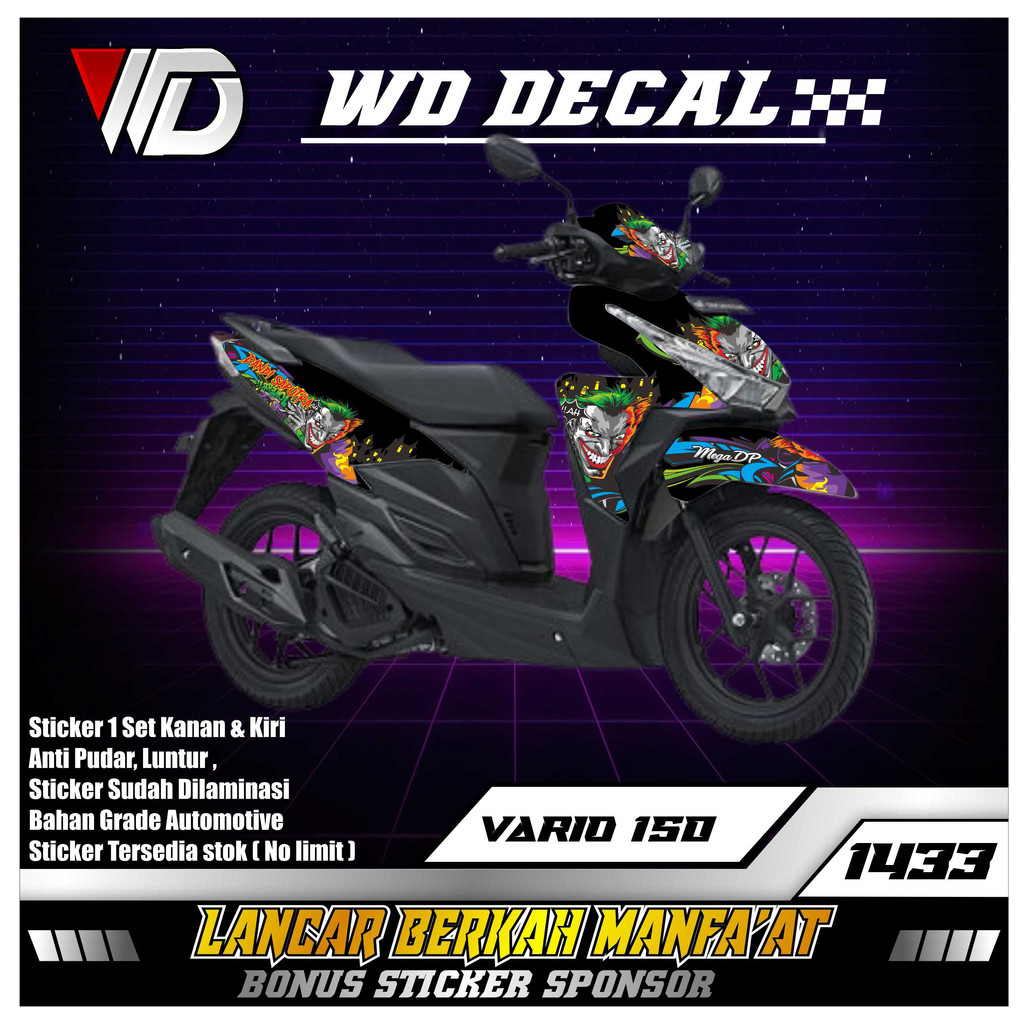 01433 DECAL STICKER SEPEDA MOTOR HONDA VARIO 125 LED