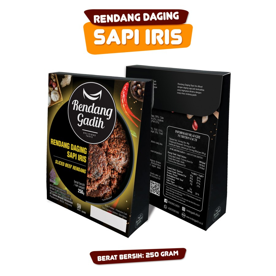 

Rendang Daging Sapi Iris Rendang Gadih Rendang Instan Siap saji empuk enak tanpa pengawet asli padang